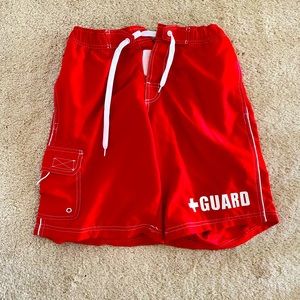 Blarix, red, small lifeguard swim shorts!